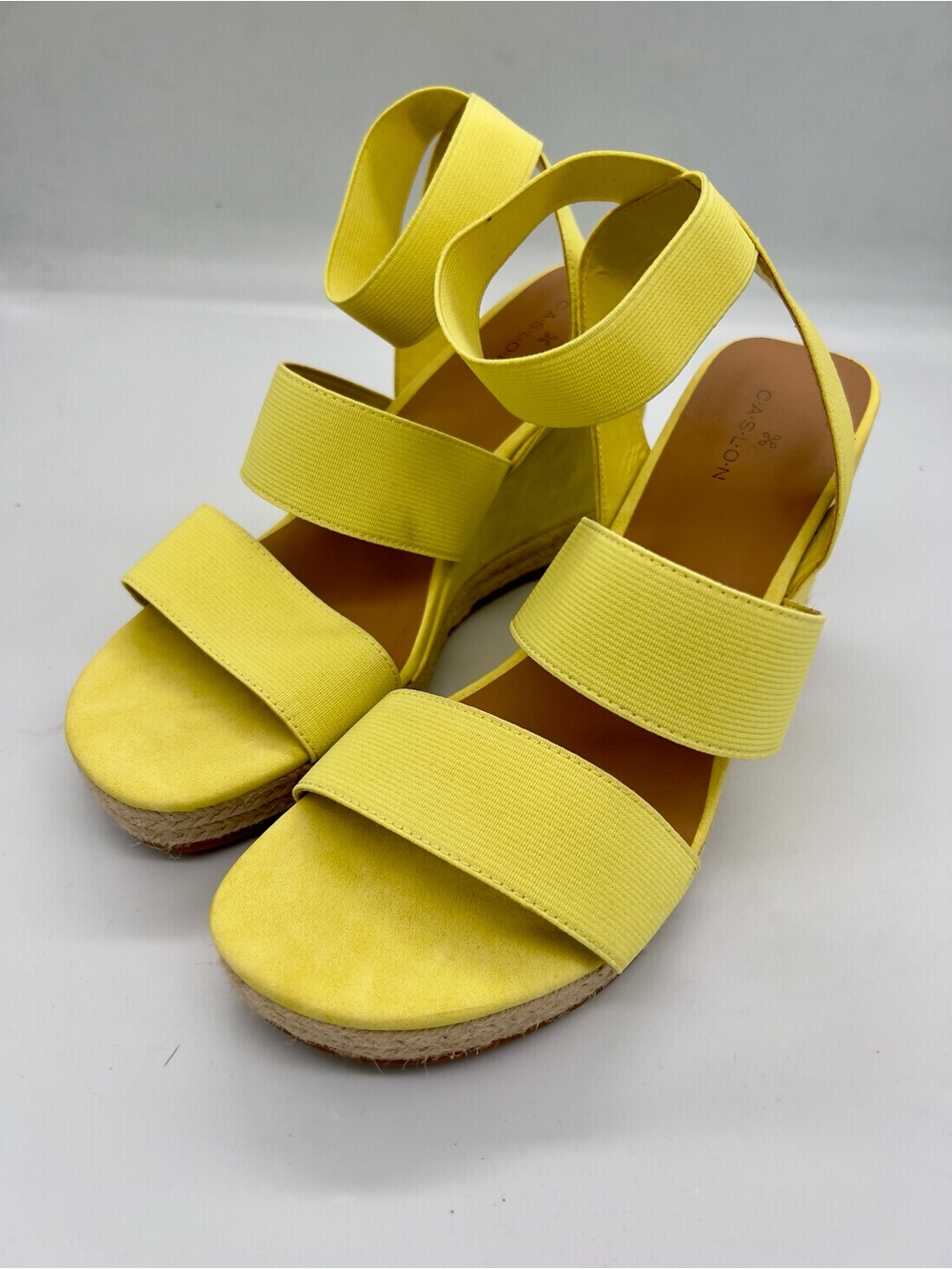 Caslon Yellow Women's Espadrille Wedge Sandals - Bright Yellow Strappy Style